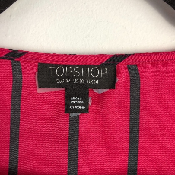 TOPSHOP women stripe red-black cropped top Size 10 - Picture 7 of 7